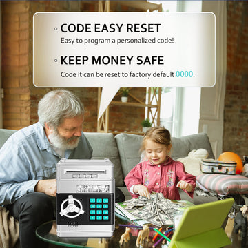 Piggy Bank For Boys Girls, Vcertcpl Atm Coin Bank Money Saving Box With Password, Kids Safe Money Jar With Auto Grab Bill Slot, Birthday Gifts Toys Bank For 6 7 8 9 10 11 12 Year Old Girls Boys