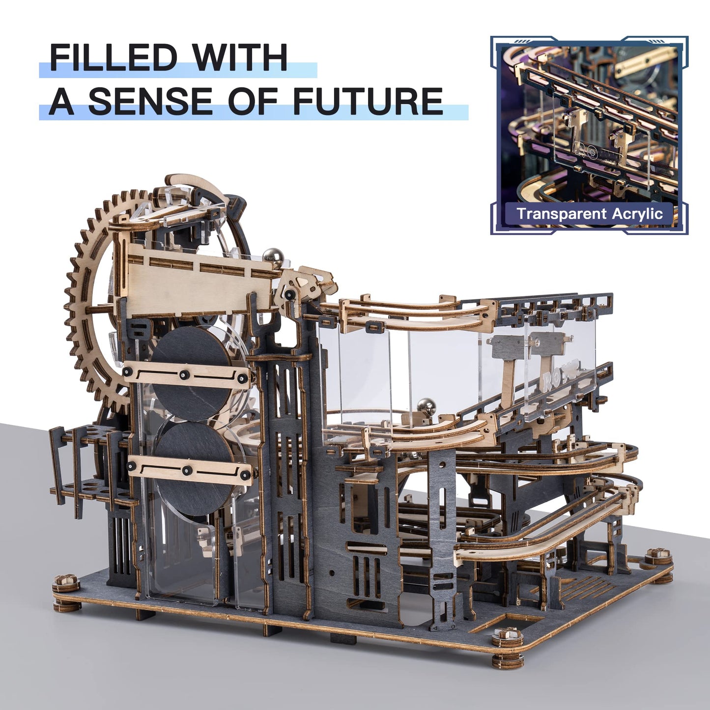 Robotime 3D Puzzles Mabrle Run - Lga01 Mable Night City Wooden Model To Build - Model Building Kits For Adults