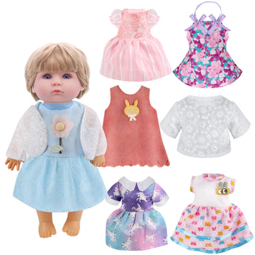 Girl Doll Clothes And Accessories 6 Sets Doll Clothes For 12 Inch Dolls Alive-Baby Doll Clothes Dress Pajamas Lovely Baby Doll Outfits Accessories For Christmas Birthday For Little Girl