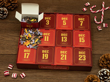 Unique Jigsaw Puzzle Advent Calendar 2024 – Collection Of Twelve 100-Piece Puzzles, 12 Days Of Xmas Holiday Countdown, Fun For Kids, Adults And Family, Licensed Artwork From 12 Well-Known Artists