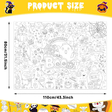Naozinebi Halloween Boo Coloring Poster For Kids Giant Coloring Poster Large Halloween Coloring Tablecloth Jumbo Coloring Books