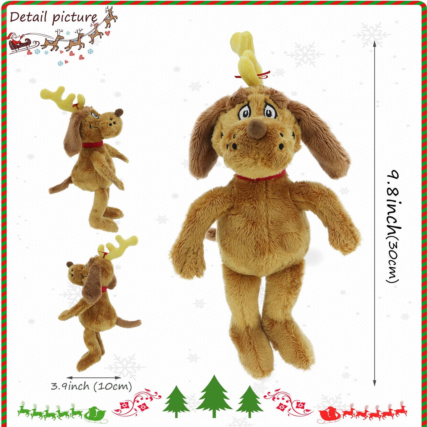 Religes Green Christmas Monster Plush Toy - Soft Christmas Stuffed Animal Doll For Boys And Girls, Perfect For Christmas Decorat