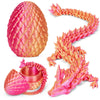 YILCER 3D Printed Dragon Egg Toy - Articulated Crystal Design, Small Size, A-Laser Red+Egg, Perfect for Kids Ages 4-12