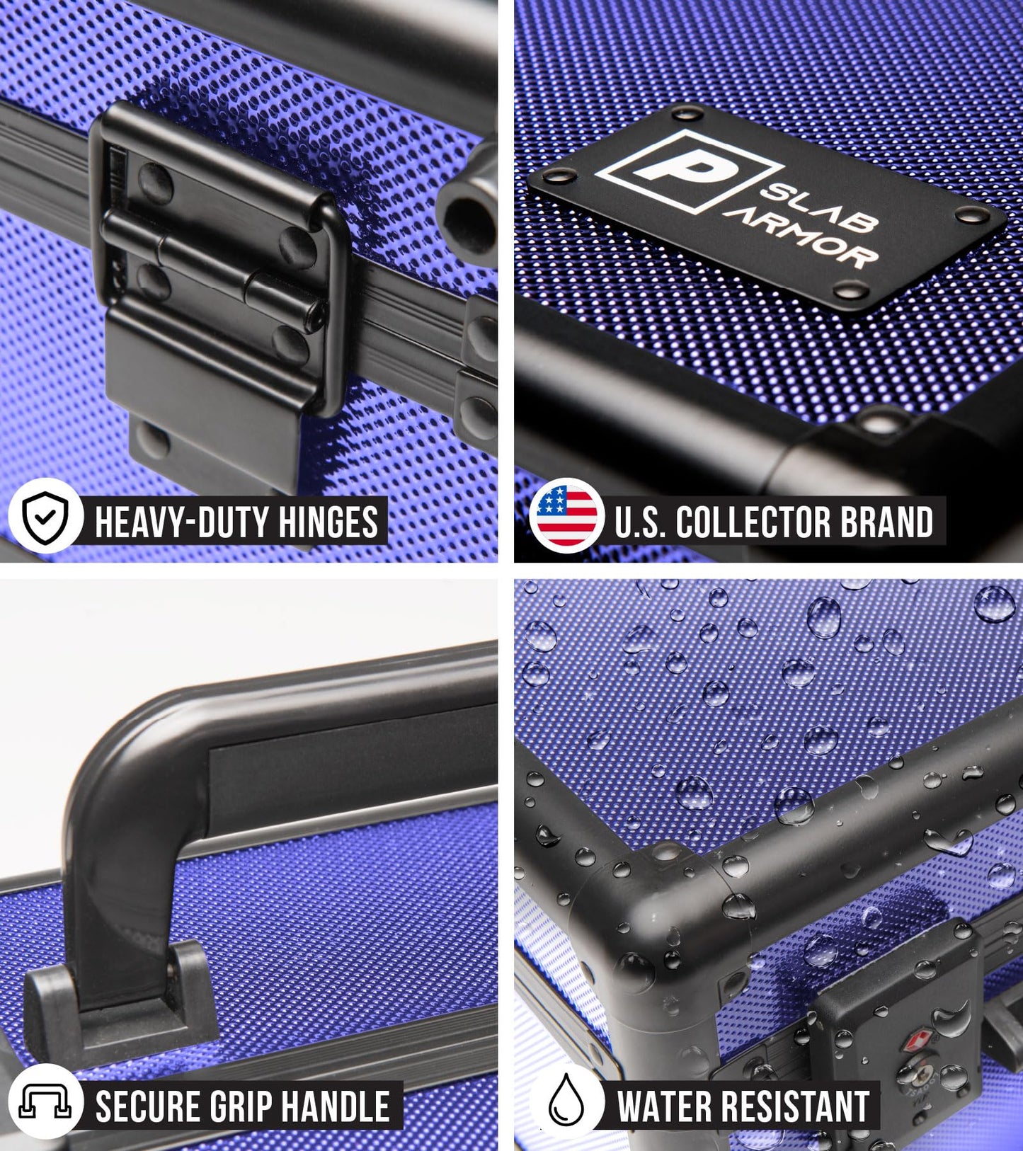 SLAB protective covering FUSION 4 Row Graded Card Storage Box PSA Card Slab Case For Graded cards Hold 160+ Slabs Graded Card Case PSA Slab Box Graded Card Storage Sports Baseball Card Collector Gifts (NAVY BLUE)