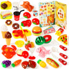 Kids Pretend Play Food Set for Toddler MITCIEN Treat Menu Toys Kids Play Kitchen Accessories Cutting Food Restaurant Toys Toddle