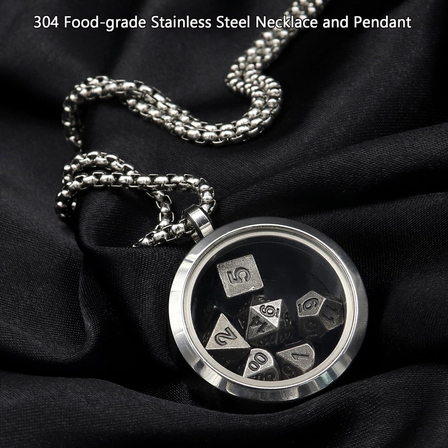 PJOY Mini Dice Set D&D DND Dice Set with Case Necklace Keychain Mini Metal Dice Set for Role Playing Dice Games as Dungeons and