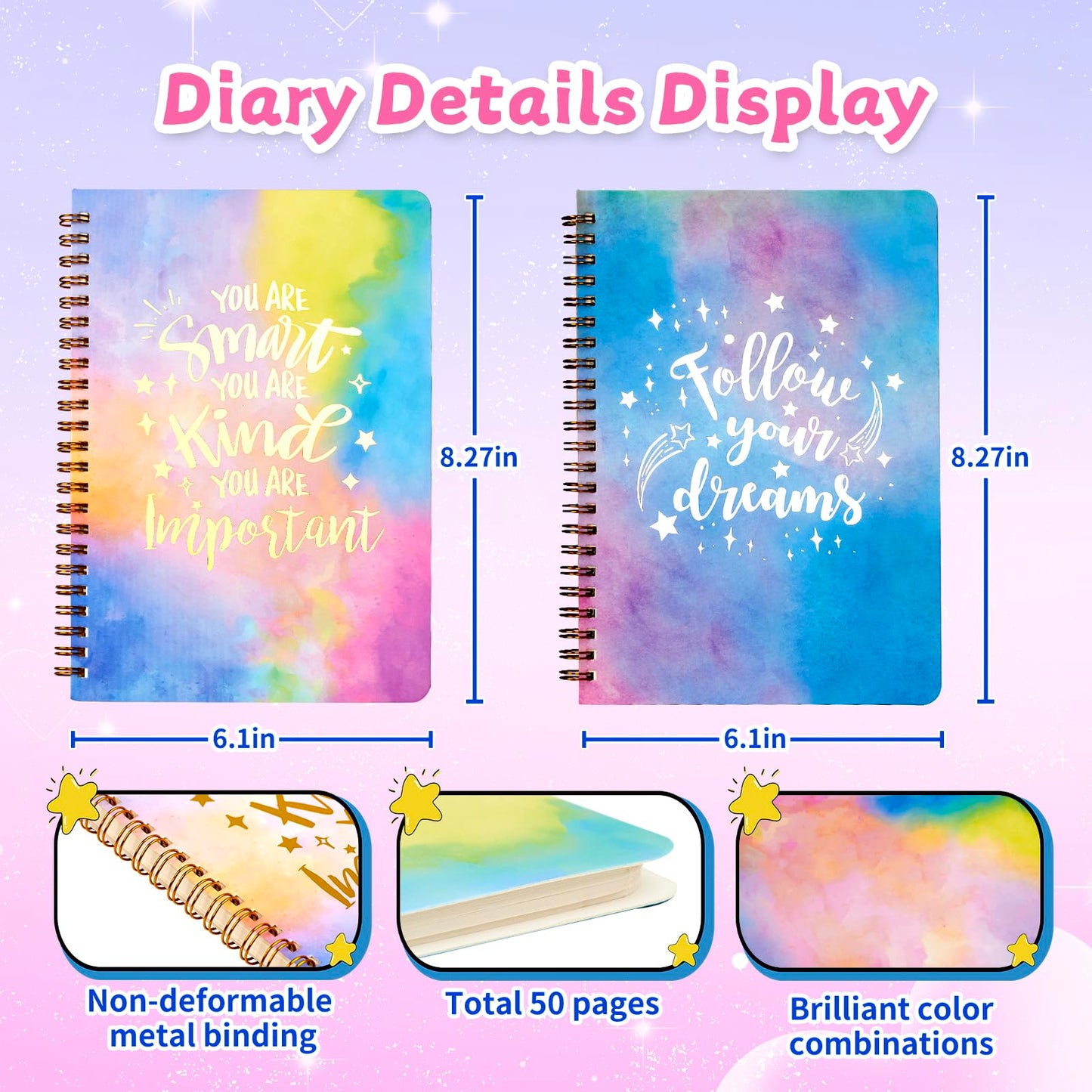 OIHEW DIY Journal Kit for Girls Ages 8-14, Stationary & Diary Set with Stickers,Birthday Gifts for 8 9 10 11 12 13 14 Year Old G