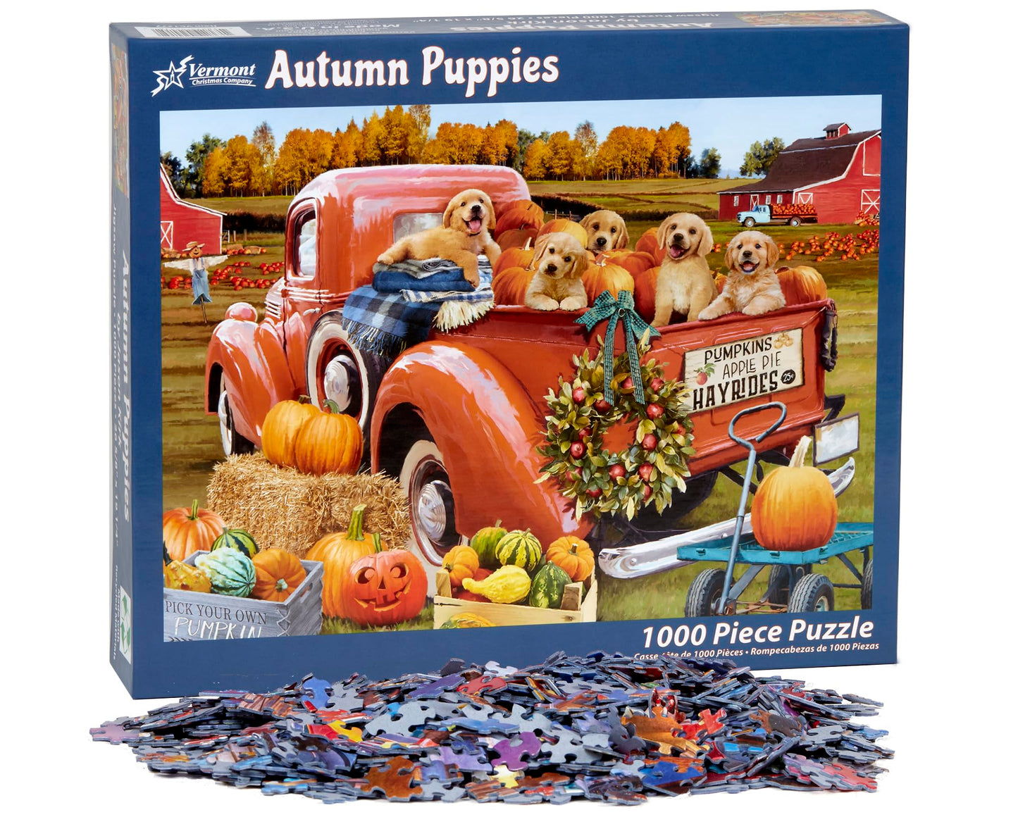 Autumn Puppies Jigsaw Puzzle 1000 Piece By Vermont Christmas Company