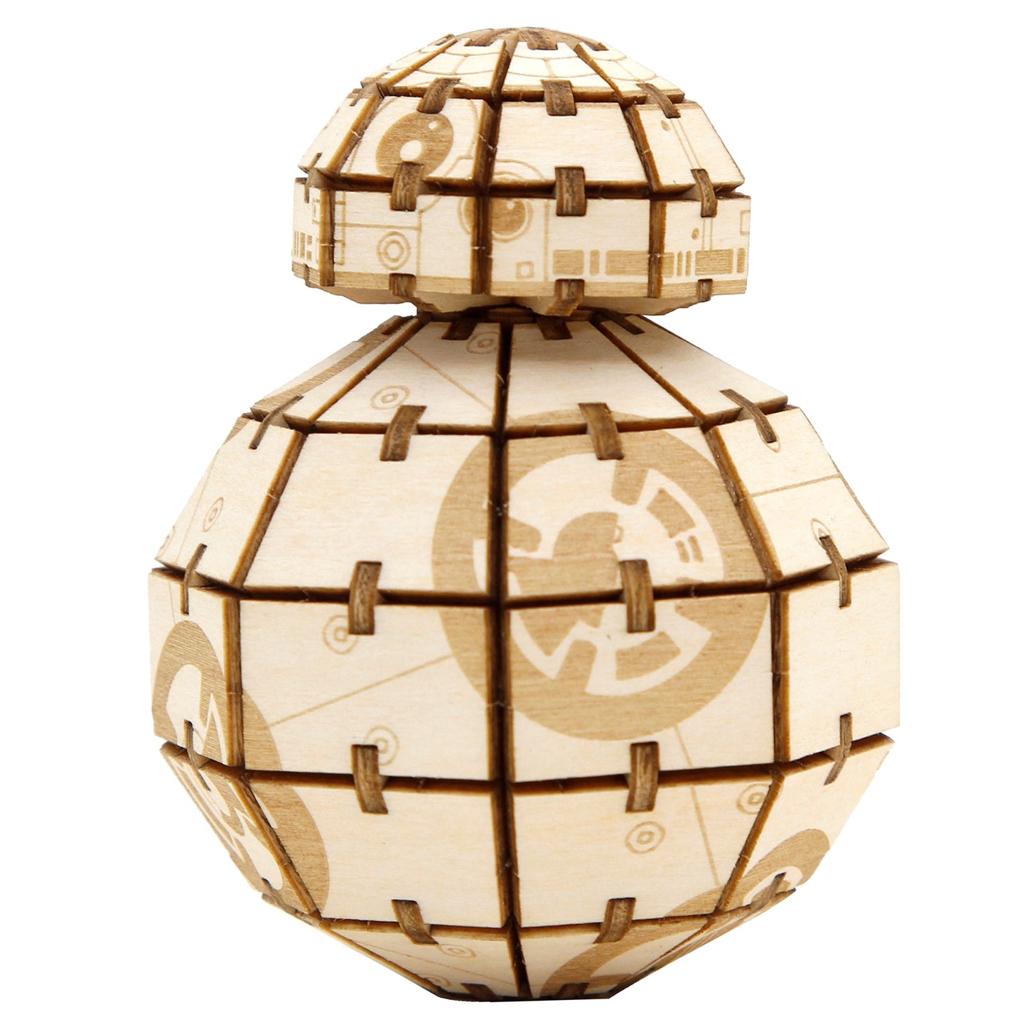 Star Wars R2-D2 3D Wood Puzzle & Model Figure Kit (81 Pcs) - Build & Paint Your Own 3-D Movie Replica R2D2 Droid Toy, No Glue Required - Easter Basket Gift For Kids, Teens, Adults 12+