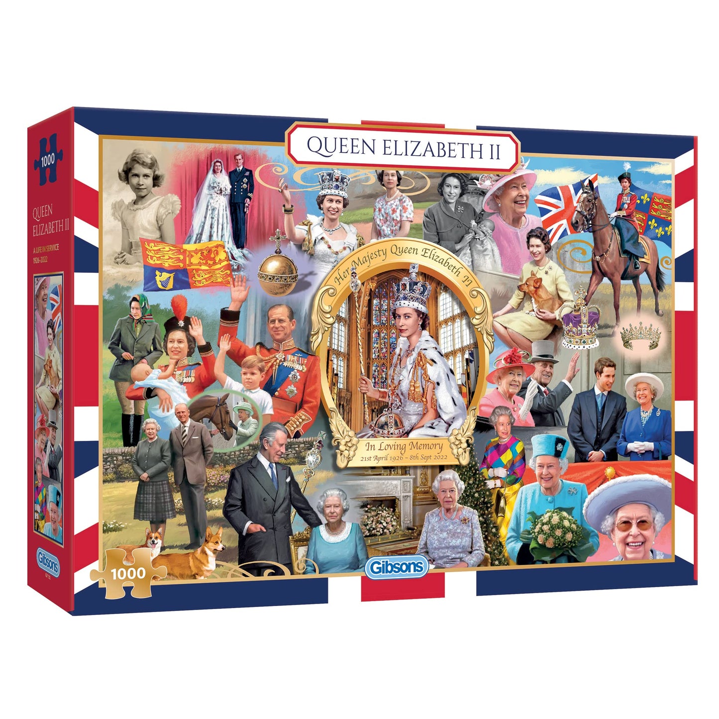 Queen Elizabeth Ii 1000 Piece Jigsaw Puzzle | Queen Jigsaw Puzzle | Sustainable Puzzle For Adults | Premium 100% Recycled Board | Great Gift For Adults | Gibsons Games