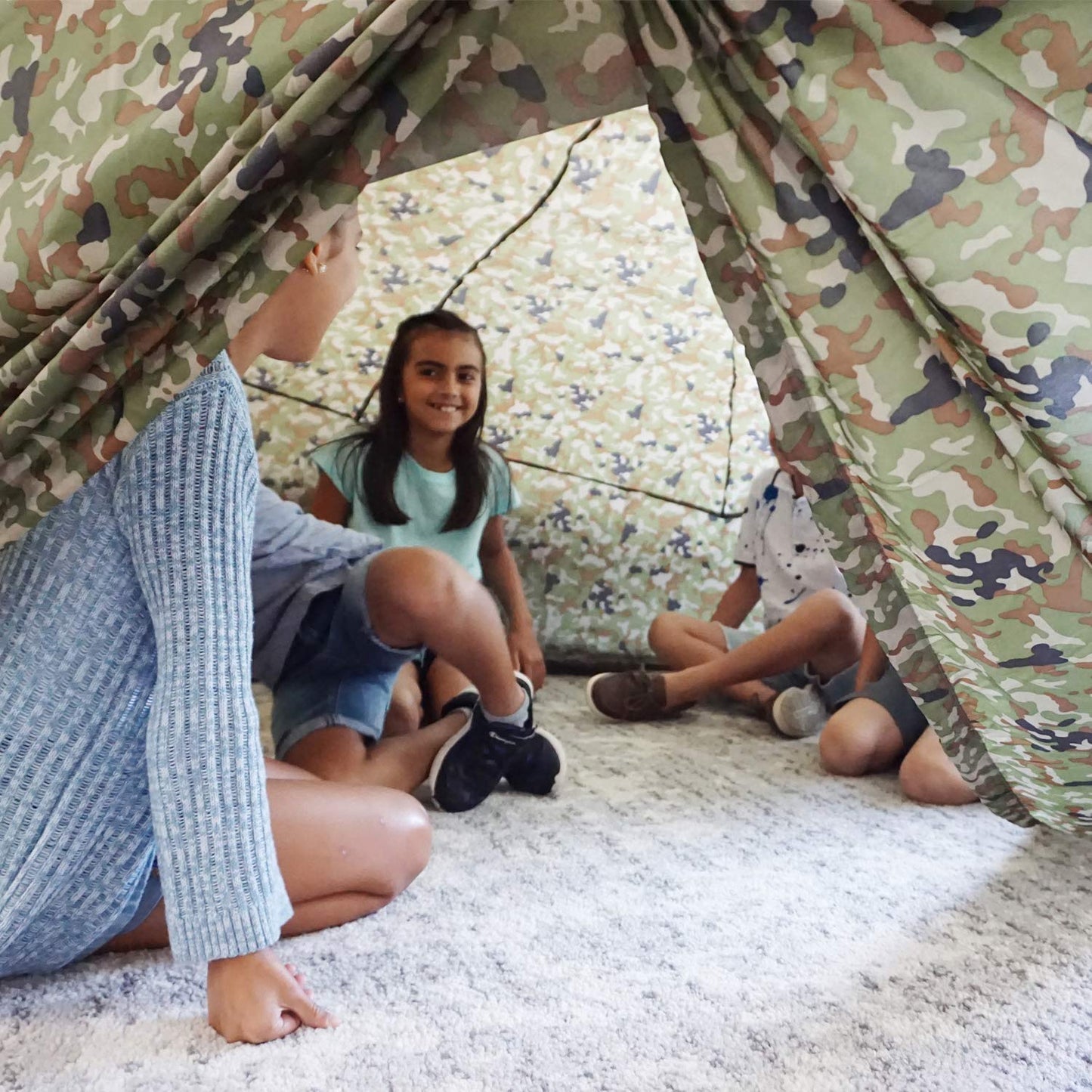 The Original Patented Airfort - Build A Fort In 30 Seconds, Inflatable Fort For Kids, Play Tent For 3-12 Years, A Playhouse Where Imagination Runs Wild, Fan Not Included (Jungle Camo)