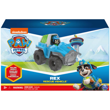 Paw Patrol Rex's Dinosaur Rescue Vehicle with Action Figure, Standard Size, Plastic, Color: Rex's Vehicle, Model: 6063452