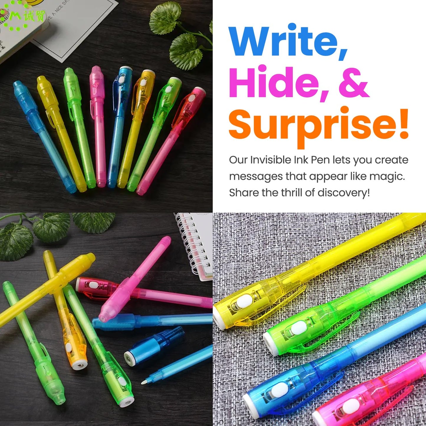 Herofiber 12 Invisible Ink Pen With Uv Light, Party Favors For Kids 8-12, Escape Room Party Favors, Goodie Bag Stuffers For Kids 8-12, Spy Party Favors, Magic Marker For Secret Message (12Pcs)
