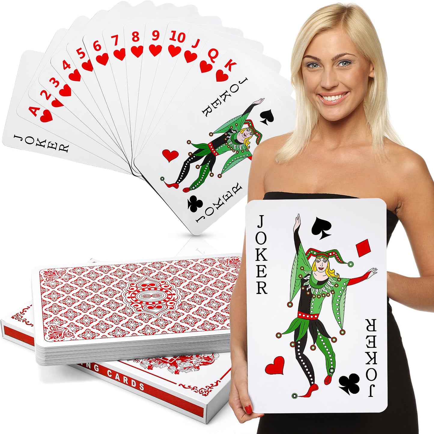 Cholemy Jumbo Playing Cards 11 X 17 Inches Giant Deck Of Cards Large Print Playing Cards Oversized Full Deck Cards For Adults Ga