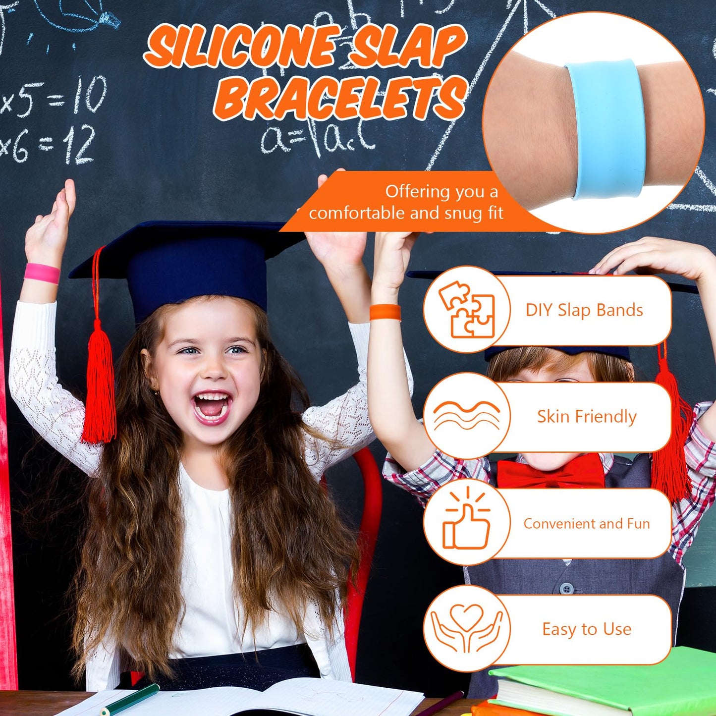 ZCYSRLQIN 16 Pcs Silicone Rubbber Slap Bracelets Plain Slap Bracelets Wrist Soft and Safe Slap Bands Wrap Band for School Party