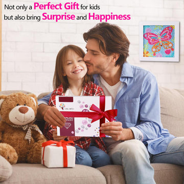 Zaliafei Butterfly Diamond Art Kits For Kids, Diamond Art For Kids Holiday, Gem Art Kits For Girls Birthday Gift, Arts And Crafts For Kids Ages 8 10 12