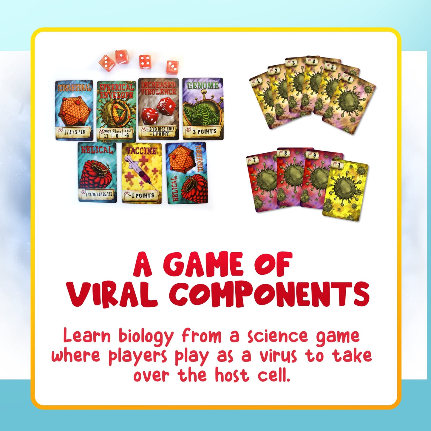 Genius Games Virulence Card Game - Educational Bidding Game for Kids 8+ - Multicolor, Cardboard, Model GOT1005