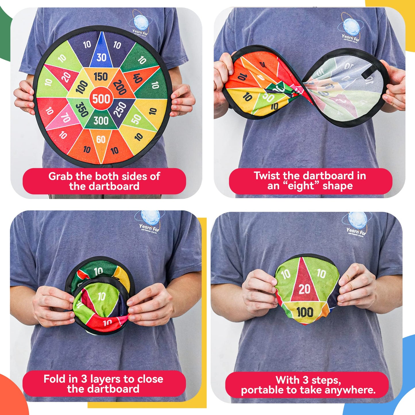 Bellochiddo 14' Dart Board For Kids, Dart Game For 3 4 5 6 7 8 9 10 Years Old Boys & Girls With 8 Sticky Balls, Kids Toys, Indoor Outdoor Party Games Toys, Birthday For Toddlers