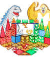 Dinosaurs Toys Magnetic Tiles For Kids 3-5, Dino,King Kong And Godzilla Animals World Construction Tile For Toddlers Ages 5-7, Magnet Building Blocks For Boys Girls Ages 3+ 4-8 8-12 Year Old