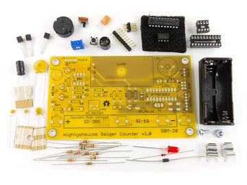 MightyOhm Geiger Counter Kit Bundle - Model 1010, Acrylic, 2.75 x 4.75 x 1.25 inches