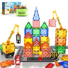Igivi Magnetic Tiles Road Set With Magnet Crane Car Toys, Construction Toys For Kids Ages 3-5 4-8 5-7, Creative Magnetic Building Blocks Toddler Toys, Gifts For 3+ Year Old Boys & Girls