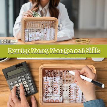Money Saving Box, Wooden Bank For Boys And Girls, Reusable Cash Vault Wooden Money Vault Adults Cash Money Box With Counter For
