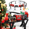 Christmas Train Set With Bridge,Smoke, Light And Sounds Effect, Kids Electric Train Set, Toy Train Set For Around Tree, Train To