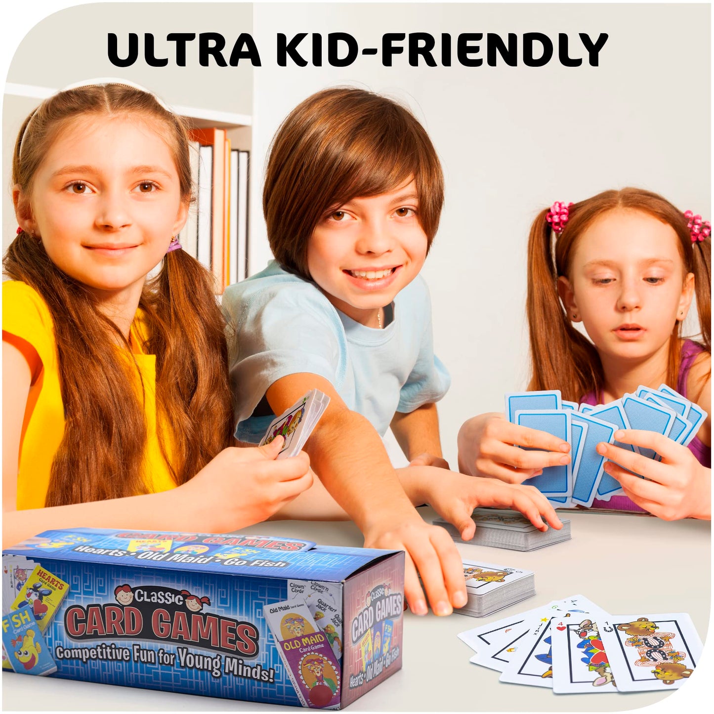 Srenta Kids Card Games Bulk – 12 Pack Classic Card Games For Kids Ages 4-9, Multi Pack Set Includes: Hearts, Go Fish, & Old Maid Playing Cards For Family Game Night, Party Favors & Classroom Prizes