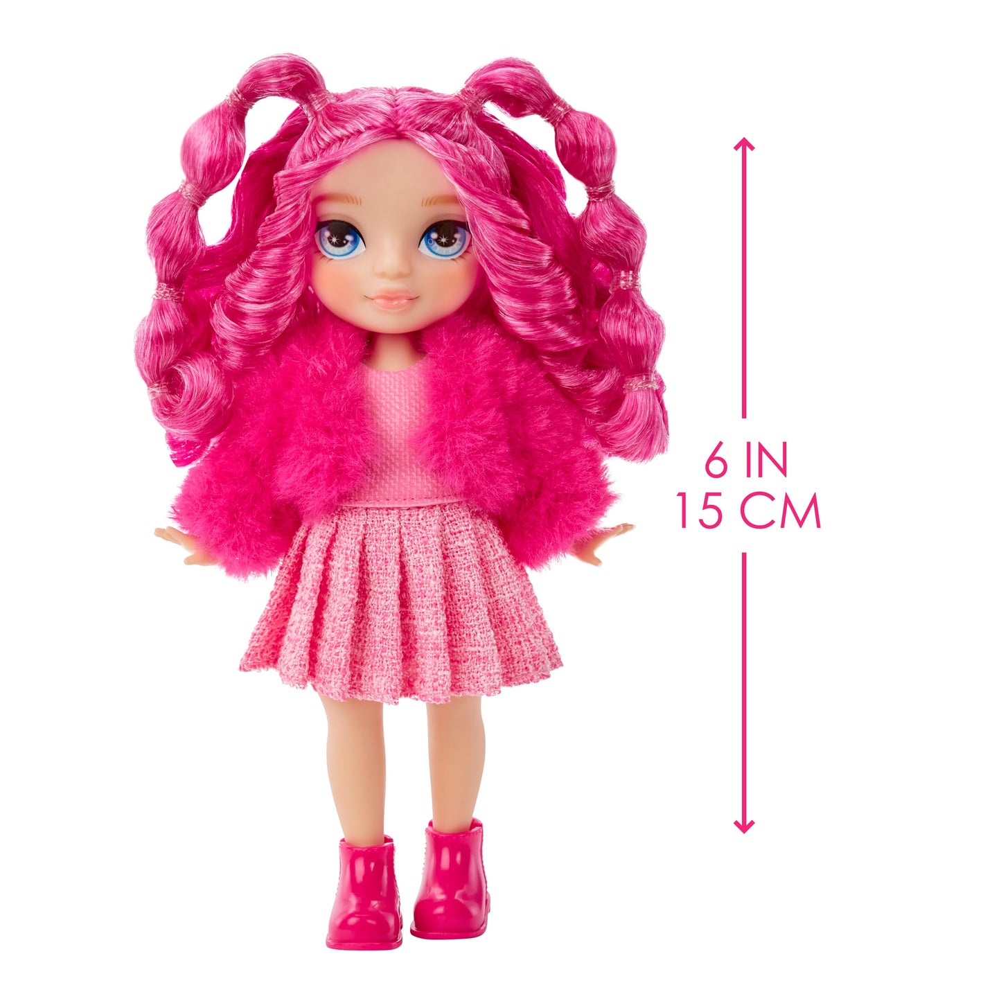 Rainbow High Littles – Magenta Monroe, Pink 5.5' Posable Small Doll With Purse, Magical Pet Kitty, Girls Toy Gift, Kids Ages 4-12 Years