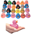 Colorful Glitter Rubber Duckies (2.5') Assorted Neon Color Ducks Ducky Duck (6)