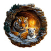 KAAYEE Wooden Puzzles for mature-themeds 200 Pieces Visual 3D Tiger Family Wooden Jigsaw Puzzles Animal Wood Puzzle Gifts for Mother's Day Mom mature-themed Kids Tiger Puzzle(11.4 * 11.4in)