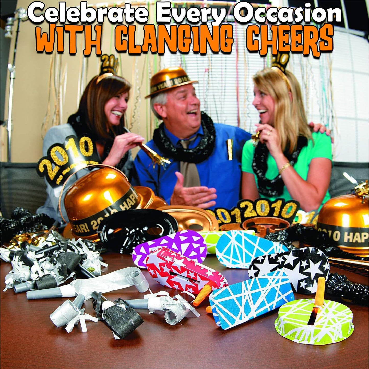 Fun Express Bulk Metal Noise Makers and Clackers, Great for Noise Makers during New Years, Sporting Events or Gragers for Purim,
