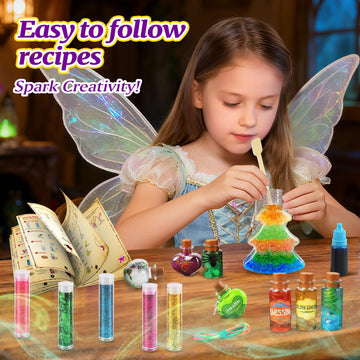 Potion Magic Kit for Kids 22 Magic Fairy Arts and Crafts Kit Potion Bottles Birthday Gifts Toys for Girls 6-12 Year Old Decorations School Family Craft Activities Party Favors