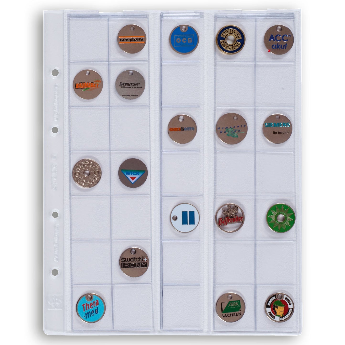 Lighthouse Coin Sheets Optima, For 35 Coins Up To 27 Mm , Clear