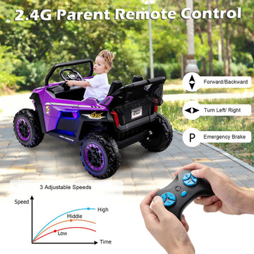 OLAKIDS 2 Seater Ride on Car for Kids, 12V UTV Kids' Electric Vehicles with Remote Control, Spring Suspension, Soft Start, Music