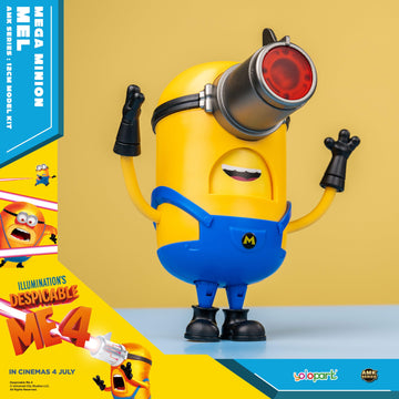 Minions Despicable Me 4 Toys, 4.7 Inch Mega Mel Action Figures,Retractable Eye And 5 Changeable Facial Expressions Minion Model Kits,Gifts For Kids Ages 8 Years & Older