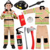 Giftinbox Firefighter Costume For Boys,Fireman Costume For Boys With Accessories Toddler Halloween Costumes For Kids 3-12…