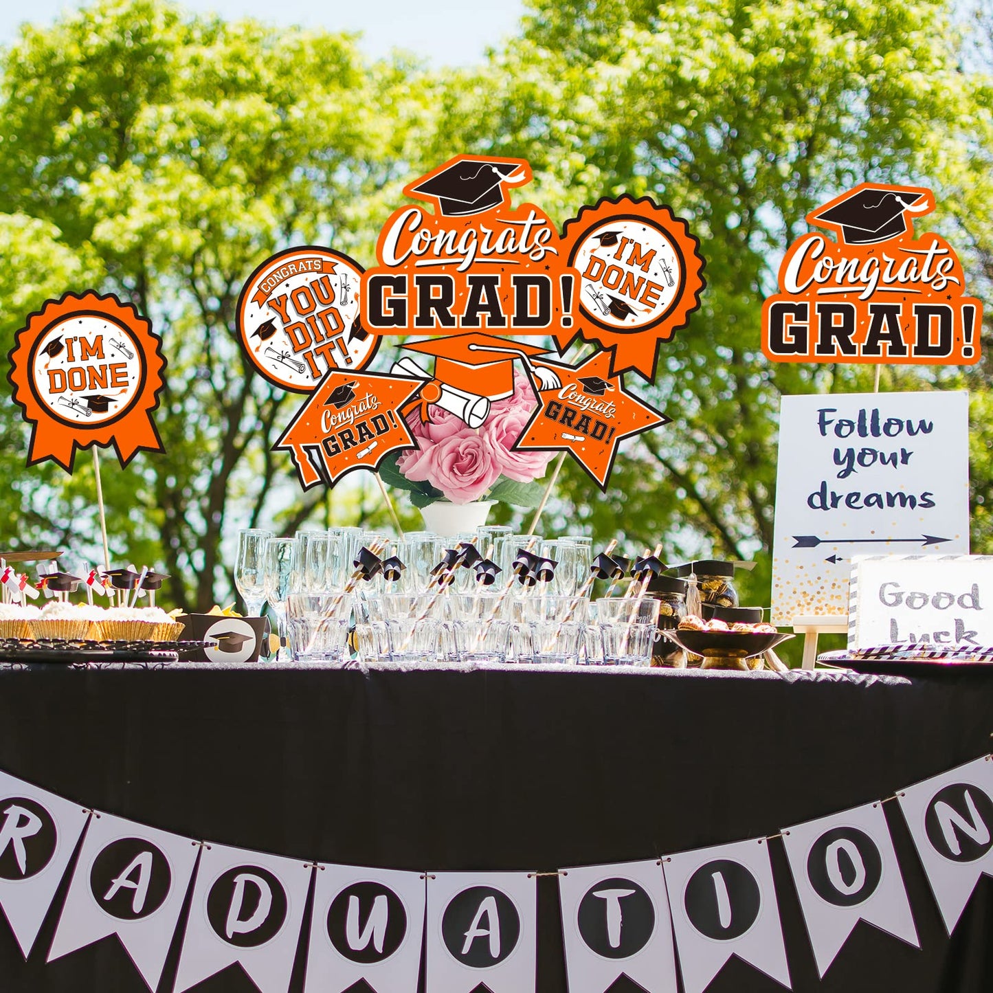 30Pcs Graduation Party Decorations Class Of 2024 Congrats Grad Table Centerpiece