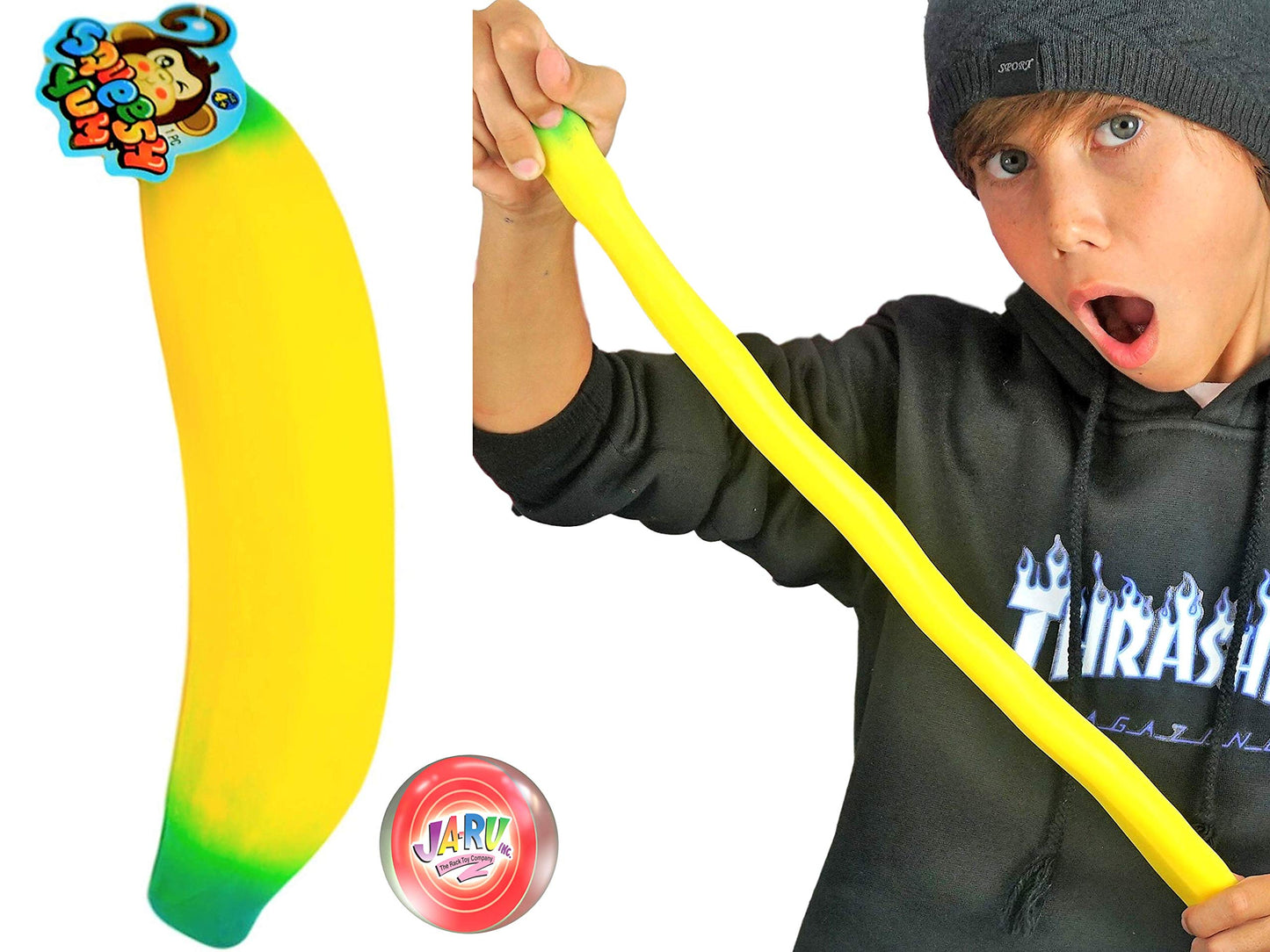 JA-RU 3 Pack Squishy Poop, Carrot & Banana Fidget Toys - Slow Rising Stress Relief Squeeze Toys for Kids, Funny Gag Gifts, Party Favors