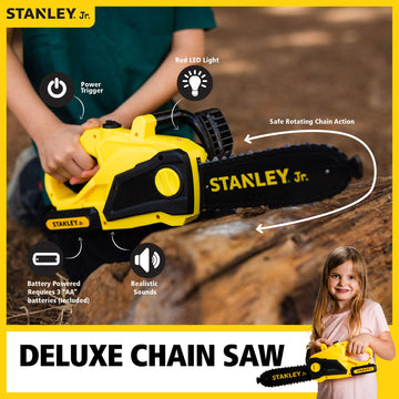 Red Toolbox Battery Operated Deluxe Chainsaw, Yellow, Plastic, Model RP008-SY, Ideal for 0-9 Months