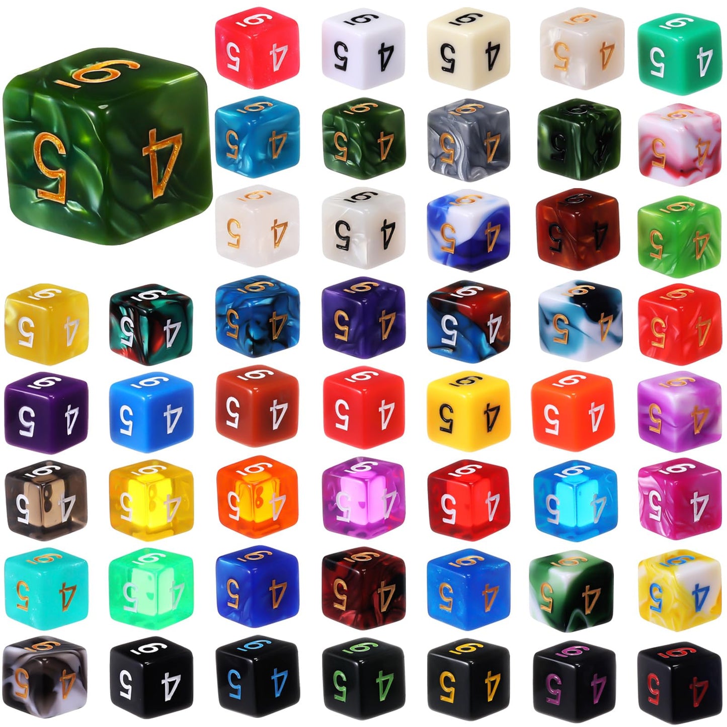 Skylety 100 Pieces Polyhedral Dice Set with Black Pouch Polyhedral Dice Compatible with RPG MTG Table Games Multi Colored Assort