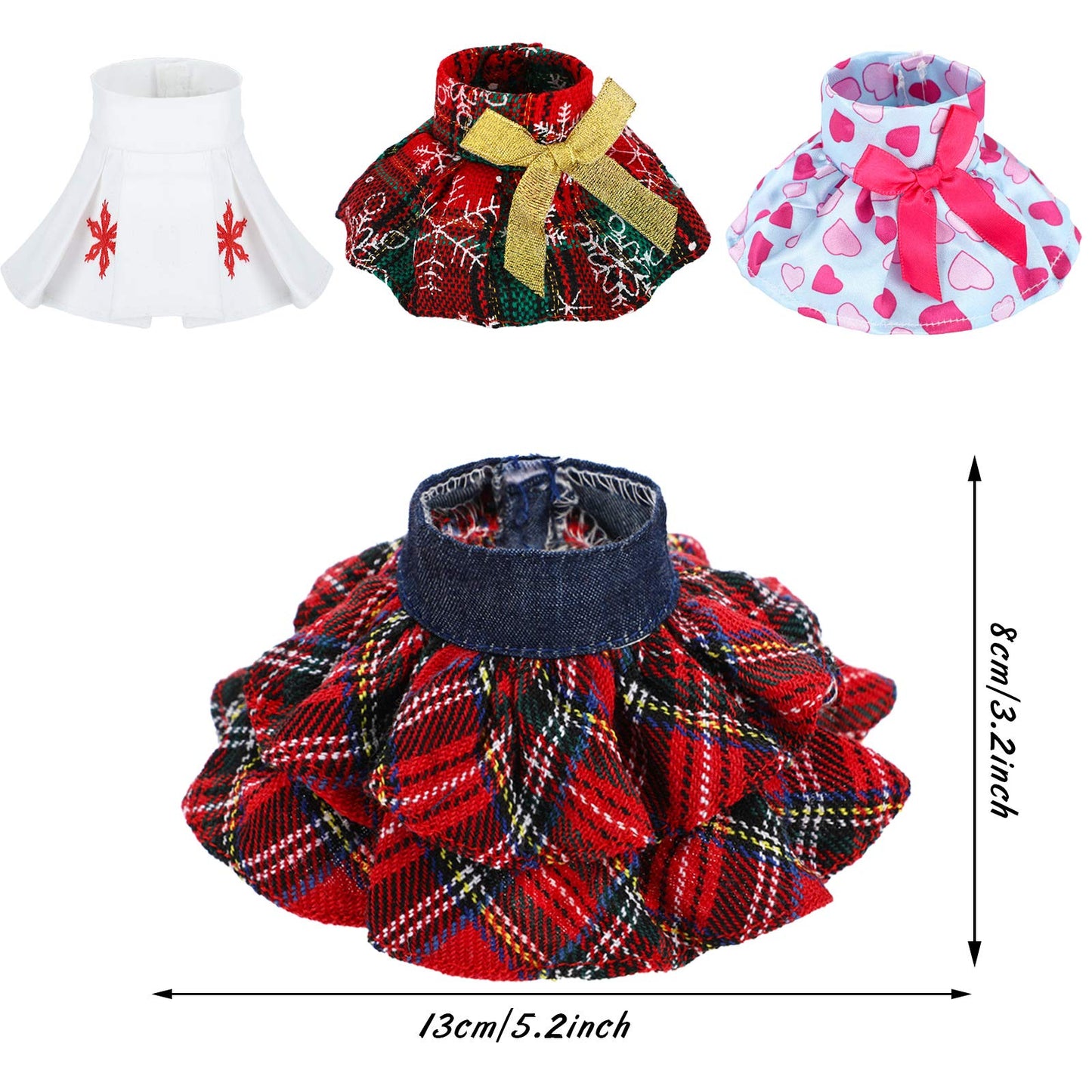 4 Pieces Santa Clothing Christmas Elf Skirts For Elf Doll Christmas Holiday Decorations (Not Include Doll)