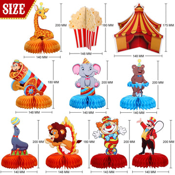 10 Pieces Carnival Party Decorations Circus Theme Party Decorations Carnival Centerpieces for Tables Cake Toppers Favors Supplie
