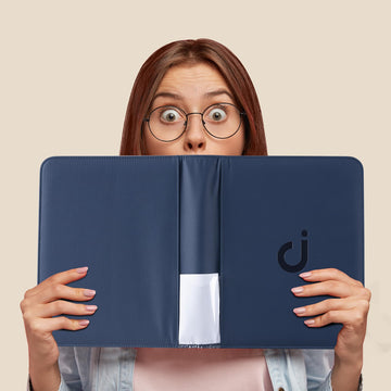 Toploader Binder Holds 128 Top Loaders - 4 Pocket Top Loader Binder for 3 x 4 Rigid Card Holders for Trading Cards or Sports Cards Model A - Navy Blue