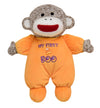 Sock Monkey Halloween 9 Inch Plush Rattle With Embroidery (My First Boo, Orange)