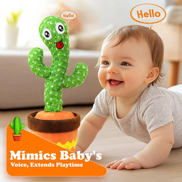 Ymltp Talking And Dancing Cactus Toy, Mimics Sounds, Plays 120 English Nursery Songs, Usb Rechargeable, Soft Plush, Led Lights,