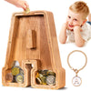 SummiDate Wooden Letter Piggy Bank for Kids| Piggy Bank for Boys Girls Toddler| Alphabet A Money Bank| Wood Coin Bank Personalized Birthday Easter Gifts for Kids (A)