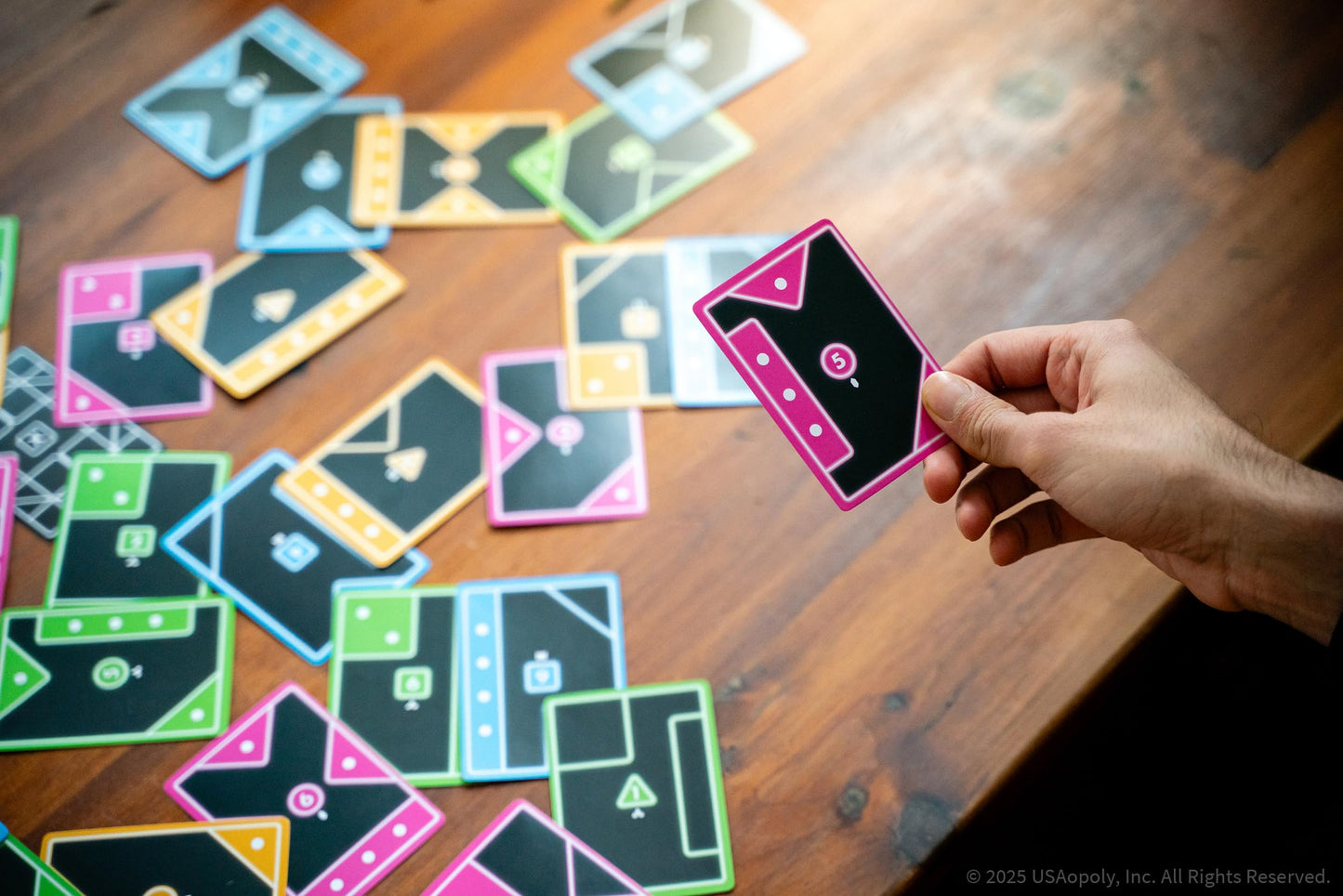 USAOPOLY TACTA Card Game, Fast-Paced Strategic Shape Matching Party Game for All Ages, Connect, Cover & Conquer to Win - Unique