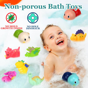 Bath Toys For Kids Ages 1-3 - Mold Free Infants Baby Toddler Bathime Toys 6-12-18 Months - No Hole Bathtub Toys - Gifts For 1 2 3 4 Years Old Boys Girls - Pool Water Table Toys Baby Bath Essentials