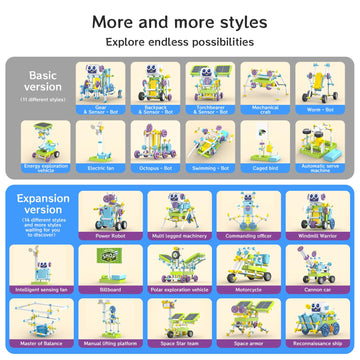 RISUNTOY 434 PCS STEM Toys Kit for Kids Age 6+ - Build 36+ Robot Models with Solar Power, Gears & Sensors,Science & Engineering